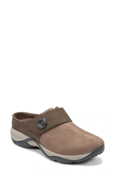 Easy Spirit Women's Edline Button Strap Slip-on Mules In Brown