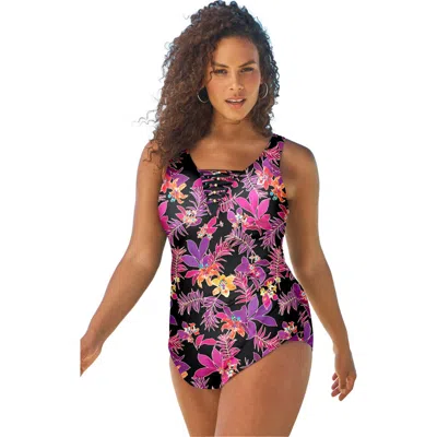 Swim 365 Sarong-front Swimsuit In Multi