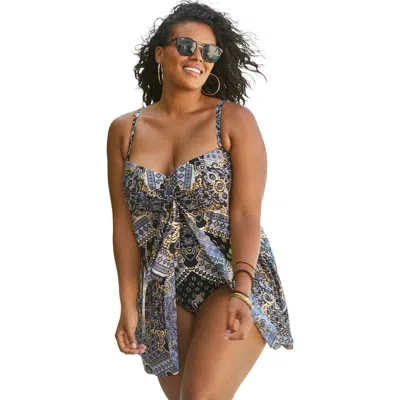 Swim 365 Mesh-draped Swimsuit In Multi