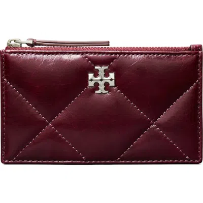Tory Burch Small Kira Quilted Leather Card Case In Red