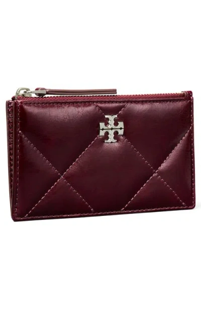 Tory Burch Small Kira Quilted Leather Card Case In Red