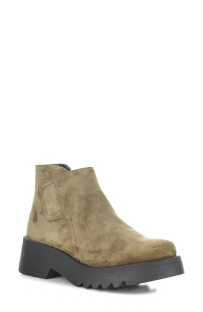 Fly London Mufe Platform Wedge Bootie In Gray