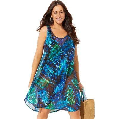 Swimsuits For All Quincy Mesh High Low Cover Up Tunic In Multi