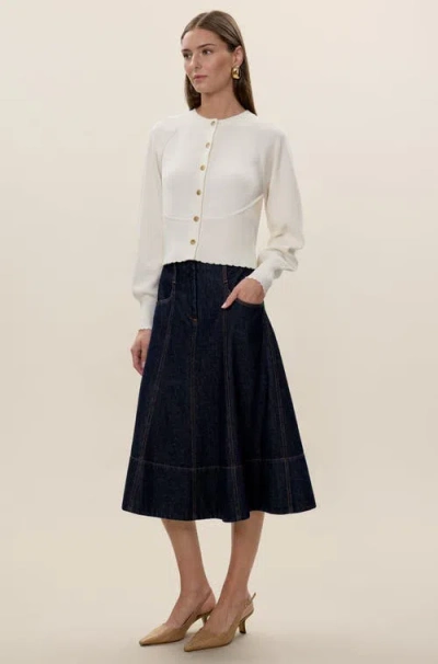 Rebecca Taylor Rhea Knit Cardigan In Ivory In Neutral