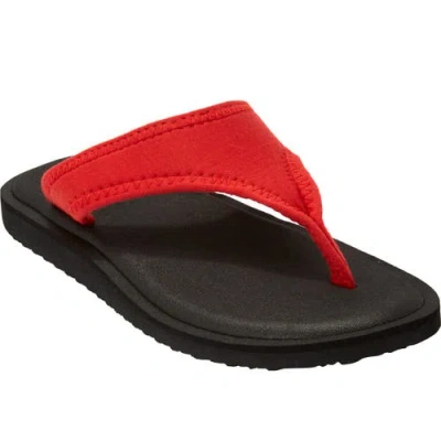Comfortview The Sylvia Soft Footbed Thong Slip On Sandal In Red