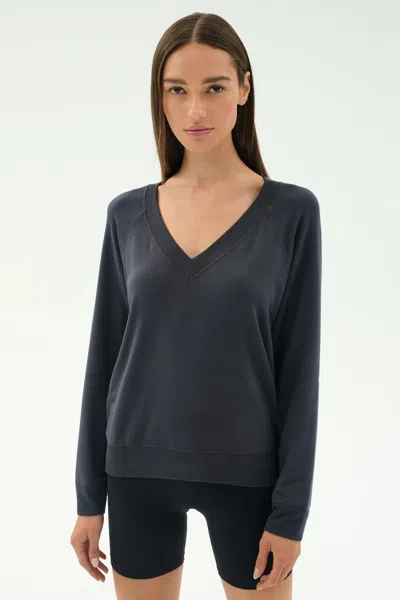 Splits59 Bennie Fleece V Neck Sweatshirt In Multi