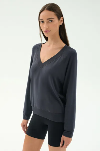 Splits59 Bennie Fleece V Neck Sweatshirt In Multi
