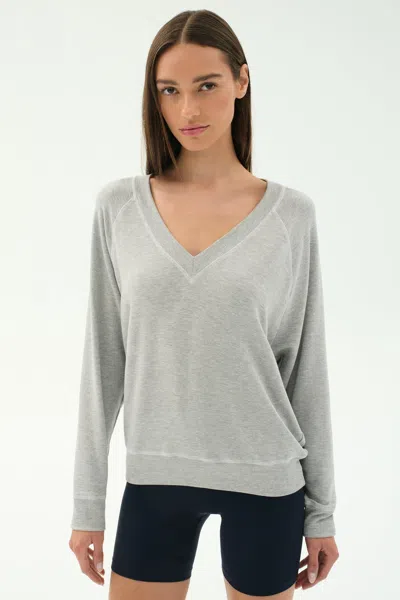 Splits59 Bennie Fleece V Neck Sweatshirt In Multi