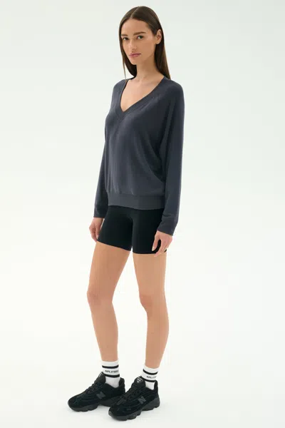 Splits59 Bennie Fleece V Neck Sweatshirt In Multi