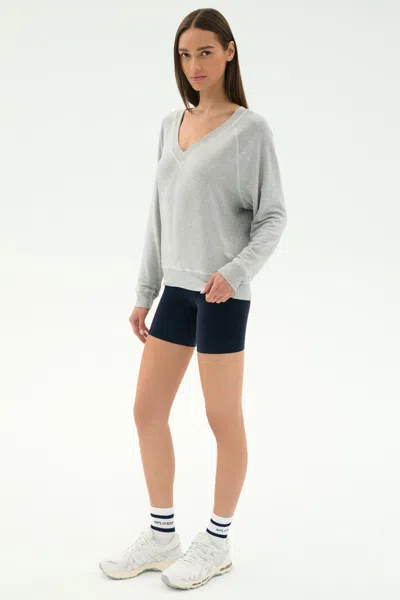 Splits59 Bennie Fleece V Neck Sweatshirt In Multi