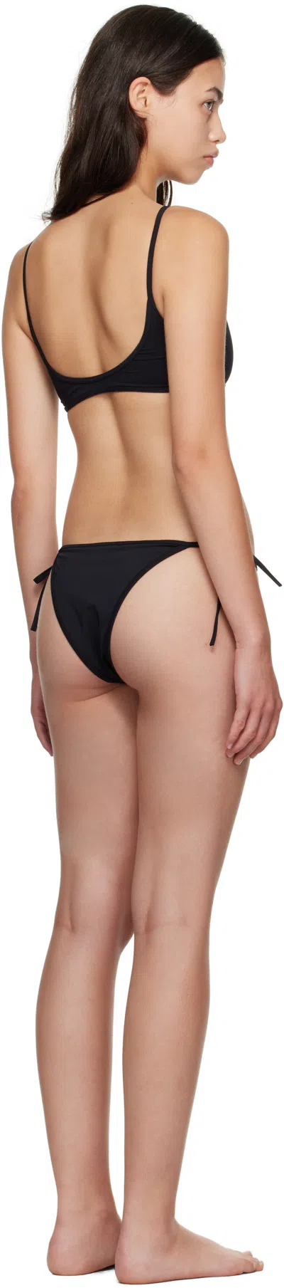 Balmain Logo-print Tie-side Bikini In Black