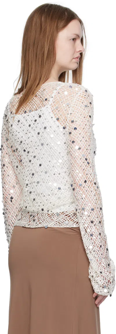 Paris Georgia Vera Crochet Knit Sequined Top In Multi
