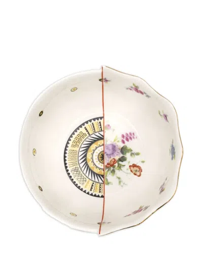 Seletti Hybrid Saylac Abstract-pattern Bone-china Porcelain Bowl In Multi