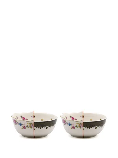 Seletti Hybrid Saylac Abstract-pattern Bone-china Porcelain Bowl In Multi