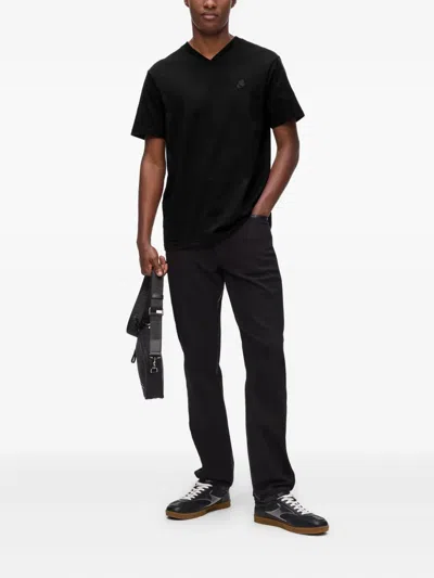 Karl Lagerfeld Kameo V-neck T-shirt In Black