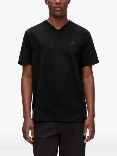 Karl Lagerfeld Kameo V-neck T-shirt In Black