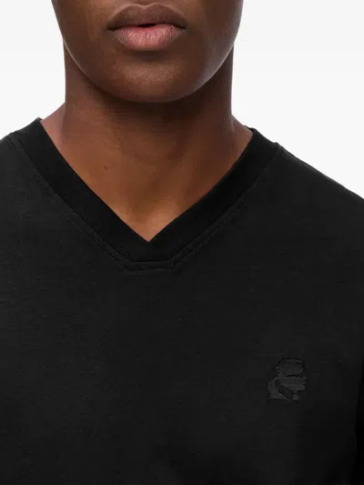 Karl Lagerfeld Kameo V-neck T-shirt In Black