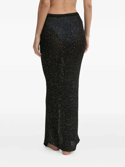 Paramidonna Bruna Sequin-embellished Split Skirt In Black