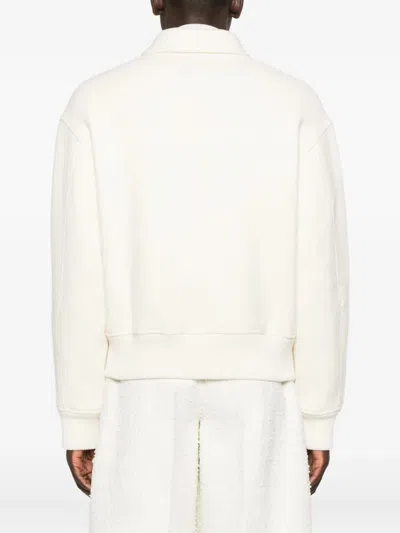 Jacquemus Felt Wool Bomber Jacket In White