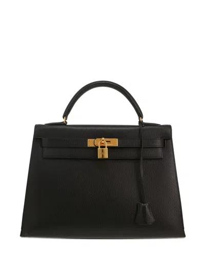 Pre-owned Hermes Kelly 32 Handbag In Black