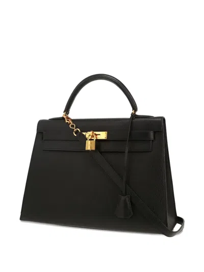 Pre-owned Hermes Kelly 32 Handbag In Black