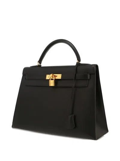 Pre-owned Hermes Kelly 32 Handbag In Black