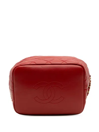 Pre-owned Chanel 2019 Small Quilted Lambskin Perfect Meeting Hobo Satchel In Red