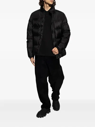 Moncler Polo Shirt With Short Sleeves And Collar In Black