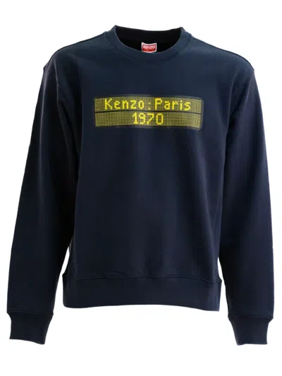 Kenzo Cotton Sweatshirt In Blue