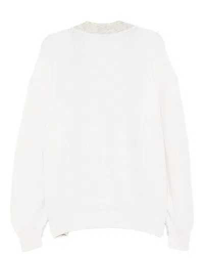 Mrz Two-tone Cardigan In Neutral