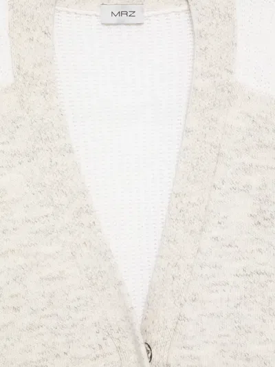 Mrz Two-tone Cardigan In Neutral