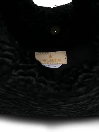 La Milanesa Medium Shoulder Bag Triangular Shape In Black