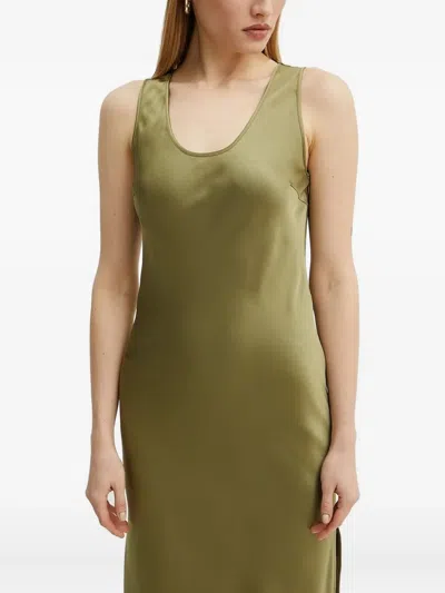 Silvian Heach Side-split Maxi Dress In Green