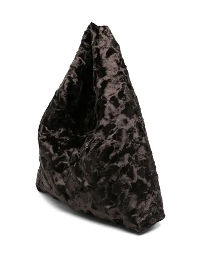 La Milanesa Large Triangle Shoulder Bag With Top Handle In Brown