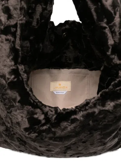 La Milanesa Large Triangle Shoulder Bag With Top Handle In Brown