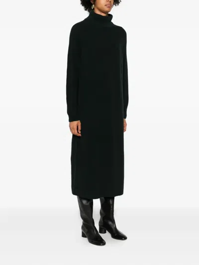 Marc O'polo Turtleneck Raglan-sleeve Midi Dress In Black