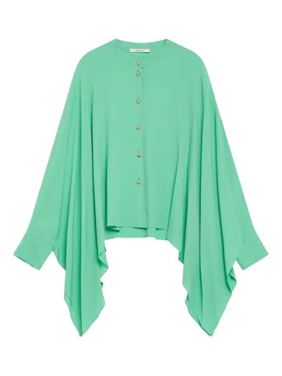Maliparmi Button-front Asymmetric Blouse In Green