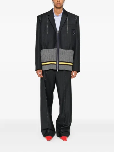 拉链拼接羊毛夹克