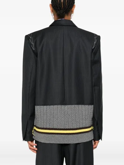 拉链拼接羊毛夹克