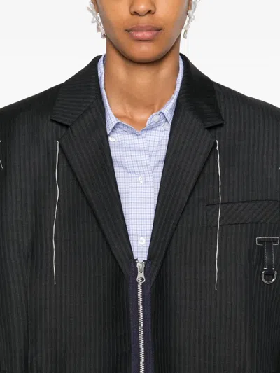 拉链拼接羊毛夹克