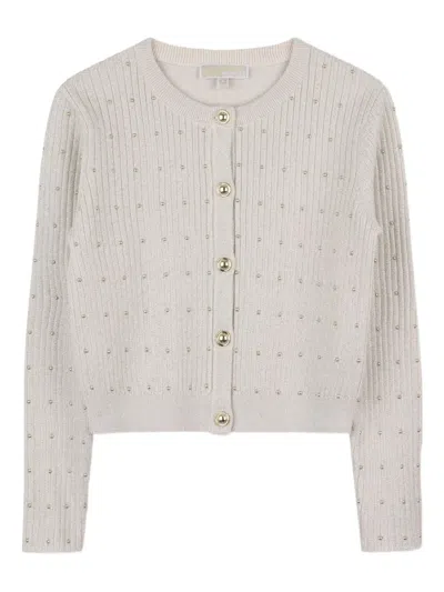 纽扣缀饰罗纹开衫