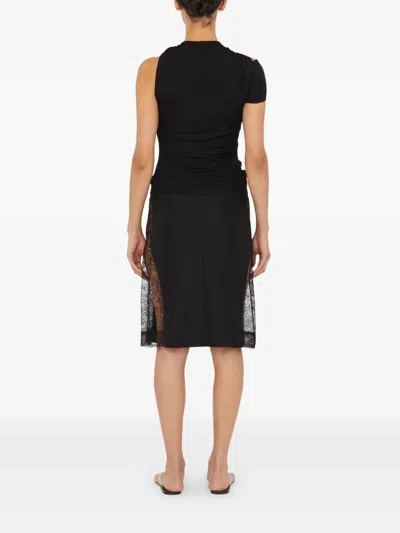 Christopher Esber Lace-insert Drawstring Skirt In Black