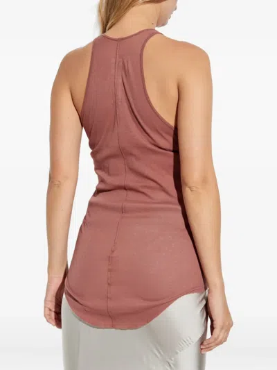Rick Owens Sleeveless Racerback Top Curved Hem In Red