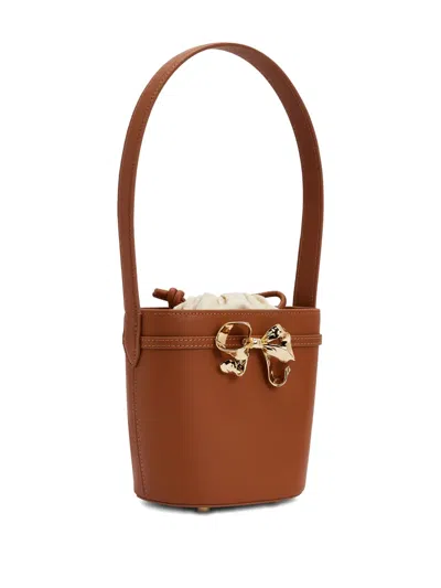 Self-portrait 'brown Leather Shoulder Bow Bag' Shoulder Bag In Brown