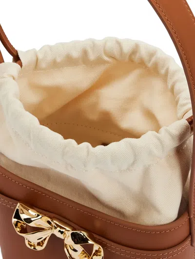 Self-portrait 'brown Leather Shoulder Bow Bag' Shoulder Bag In Brown