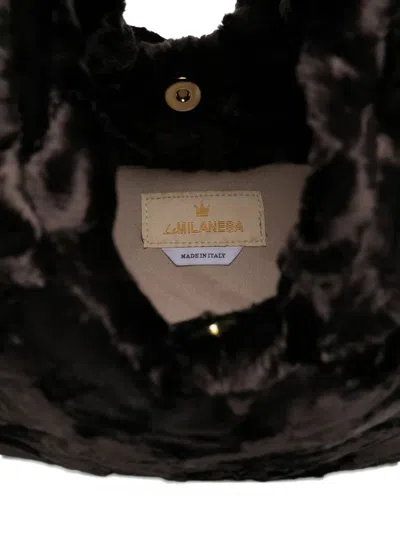 La Milanesa Large Triangle Shoulder Bag With Top Handle In Brown