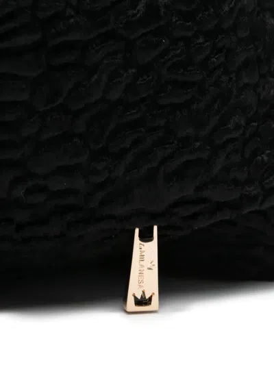 La Milanesa Large Triangle Shaped Shoulder Bag In Black