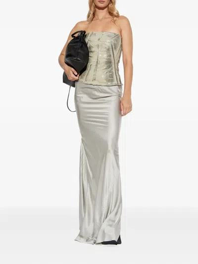 Rick Owens Elastic Waist Skirt In Gray