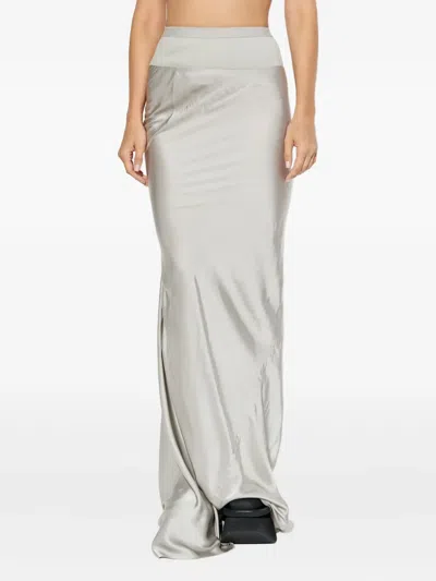 Rick Owens Elastic Waist Skirt In Gray