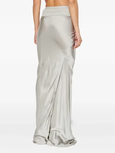 Rick Owens Elastic Waist Skirt In Gray